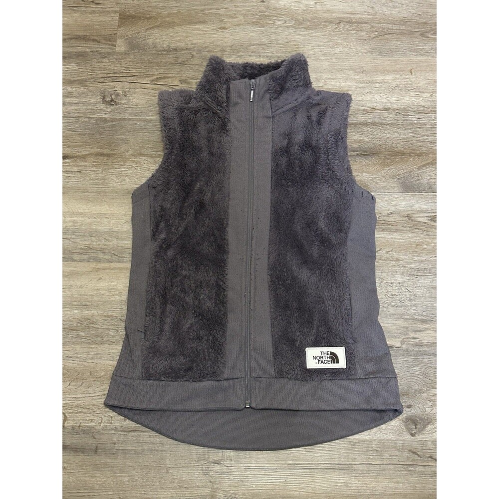 The North Face Women’s‎ Furry Fleece Vest Gray Small Full Zip Outdoors Gorp Core